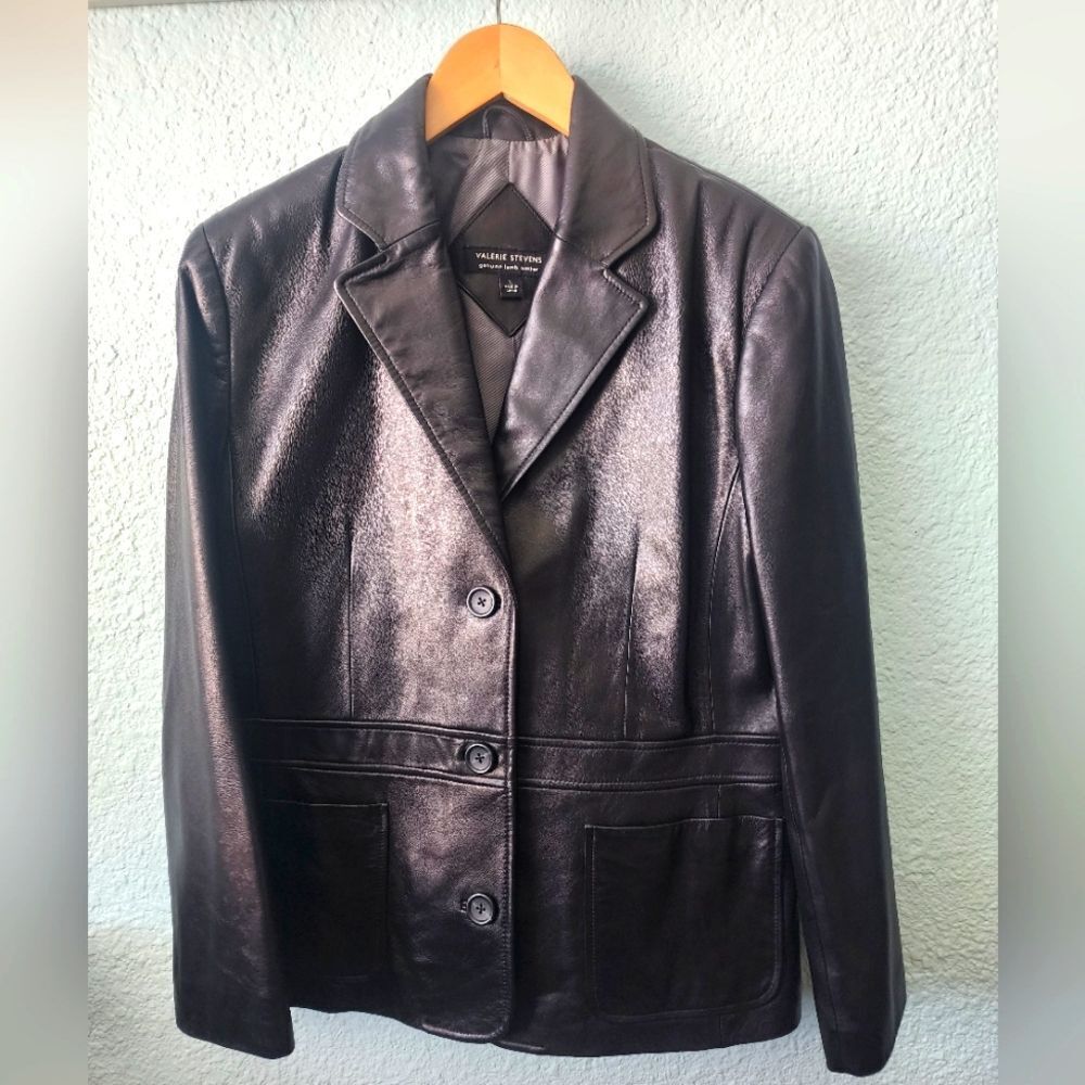 Valerie Stevens lamb leather sport blazer jacket